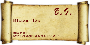 Blaser Iza névjegykártya